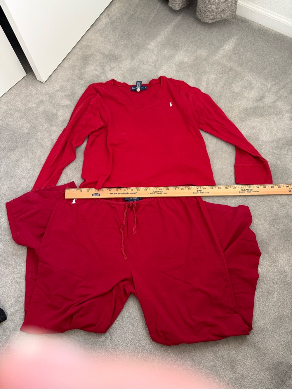 Ralph Lauren Red women’s Pajama Set - Long Sleeve Top & Pants